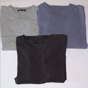 Brandy Melville Top Shop Uniqlo Gray, Blue Black Short Sleeve Crop Tops XS M